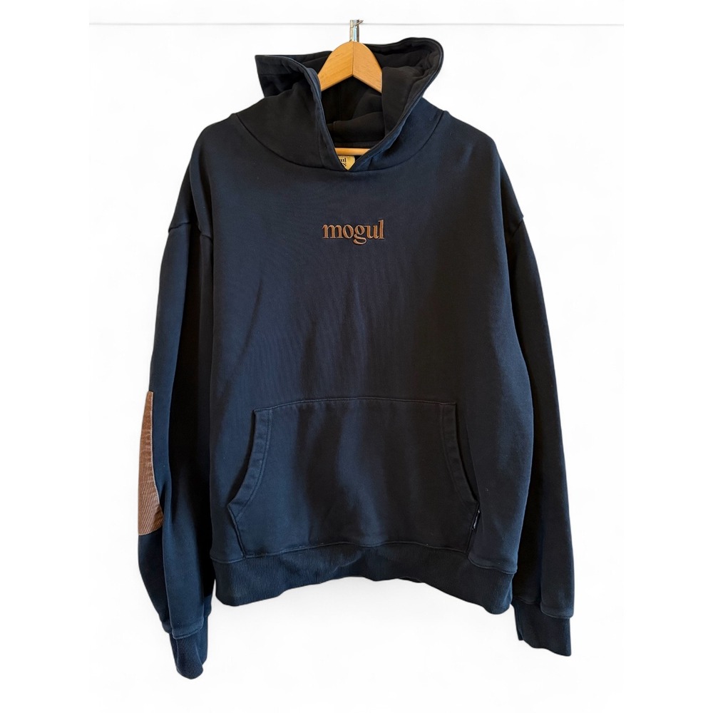 Mogul Moves Men's Black Chess Club Hoodie Corduroy Elbow Patches XL Ludwig Merch